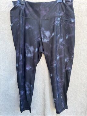 Old Navy powersoft Black Tie-Dye Athletic Leggings with pockets size XXL